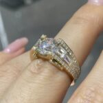 heavy diamond statement ring in 14k:18k gold – unisex luxury wide band5