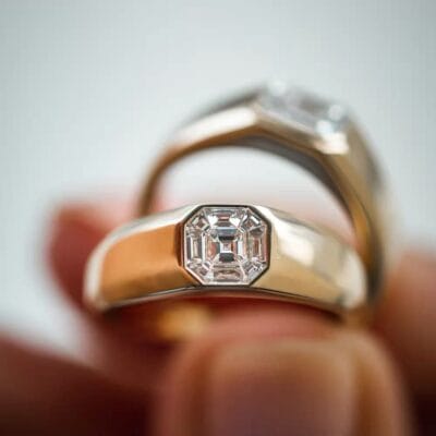 the billionaire old money diamond signet ring – heavy gold round / asscher / emerald cut