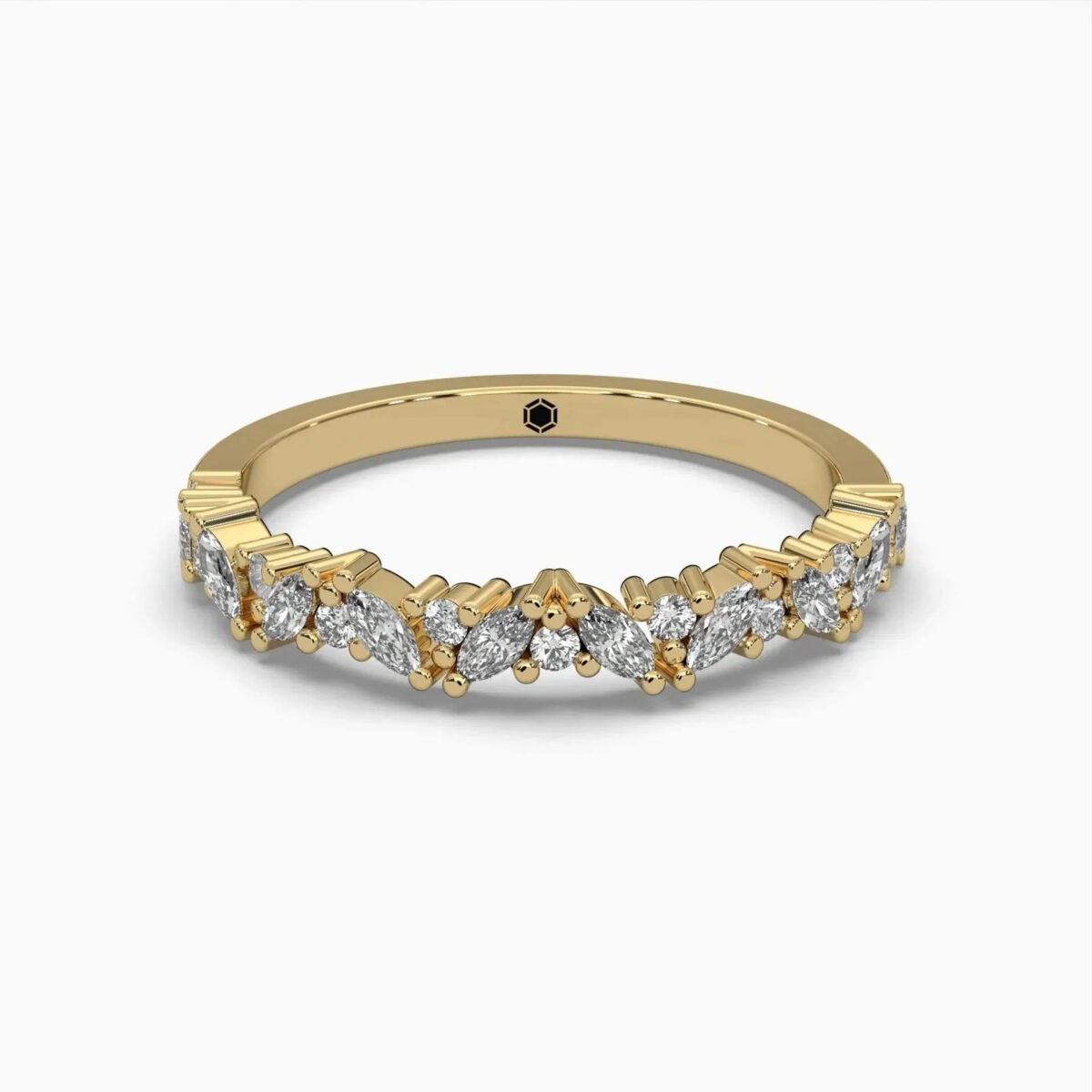 marquise and round wedding band