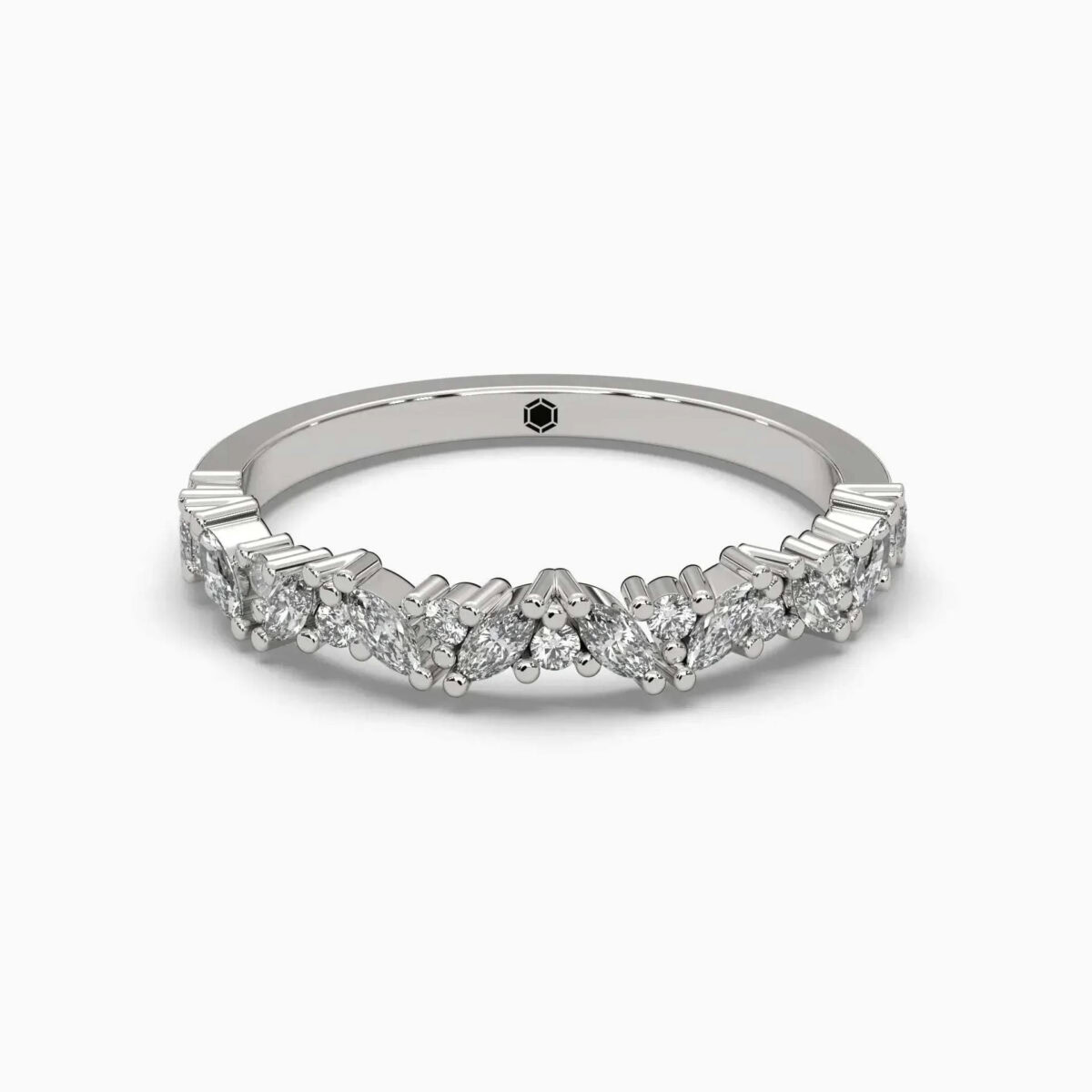 marquise and round wedding band