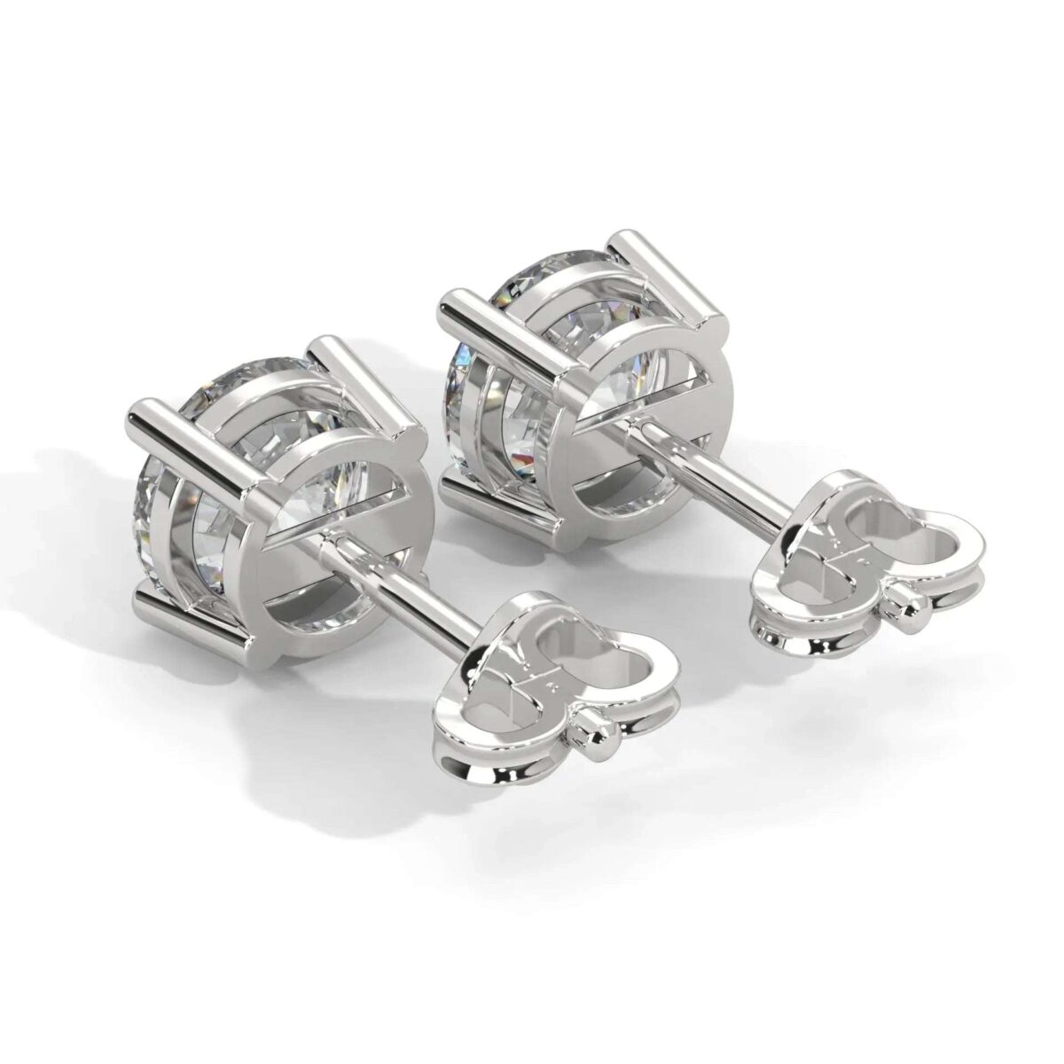 lab grown diamond round 4 prong stud earrings