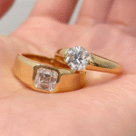 the billionaire old money diamond signet ring – heavy gold round / asscher / emerald cut