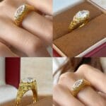 vintage engraved marquise lab grown diamond ring | old money style