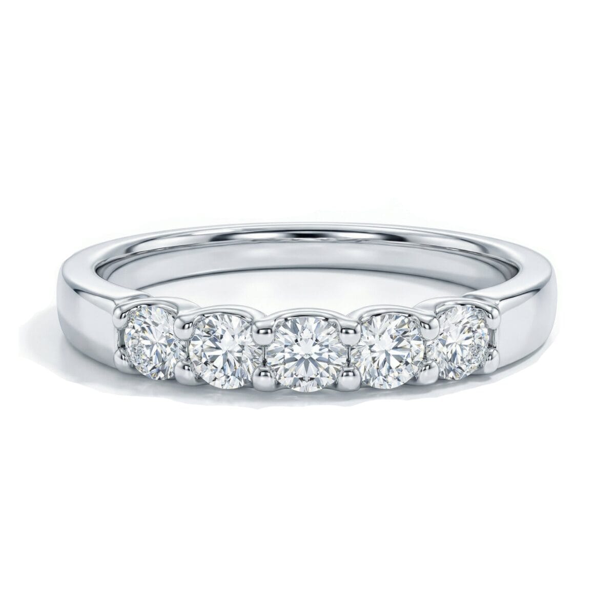 five stone classic basket diamond ring lab grown diamond band