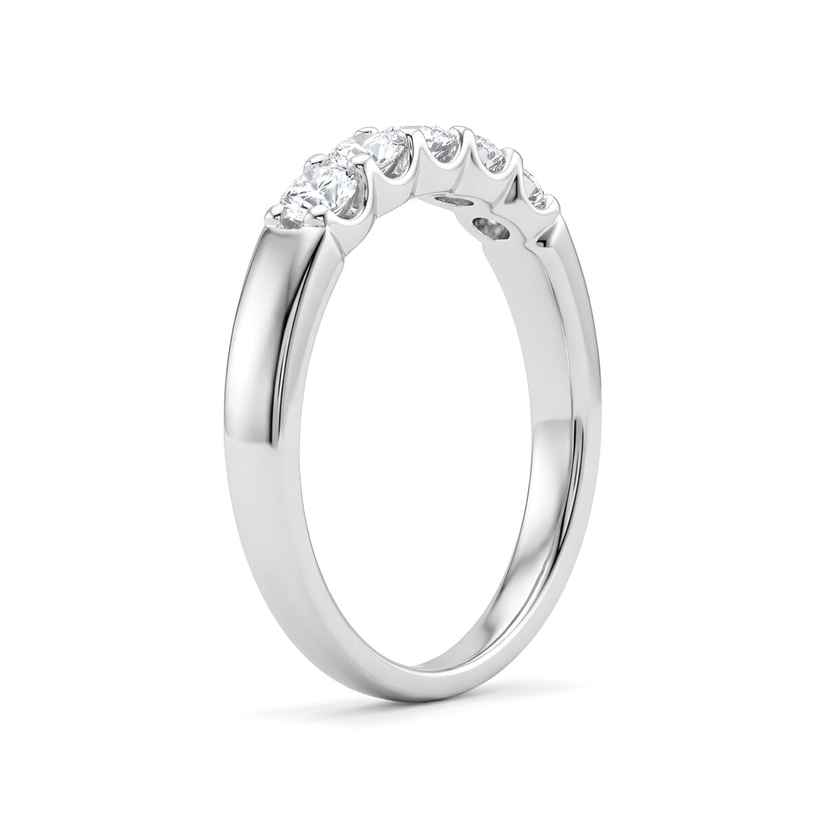 five stone classic basket diamond ring lab grown diamond band