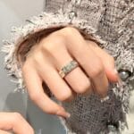 10 stone micro pavé lab grown diamond band – platinum men’s diamond ring