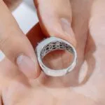 10 stone micro pavé lab grown diamond band – platinum men’s diamond ring