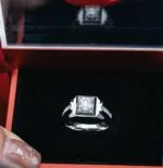 10 stone micro pavé lab grown diamond band – platinum men’s diamond ring