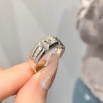 10 stone micro pavé lab grown diamond band – platinum men’s diamond ring
