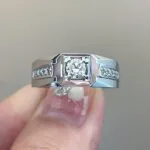 10 stone micro pavé lab grown diamond band – platinum men’s diamond ring
