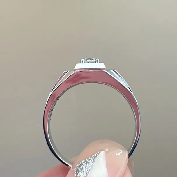 10 stone micro pavé lab grown diamond band – platinum men’s diamond ring