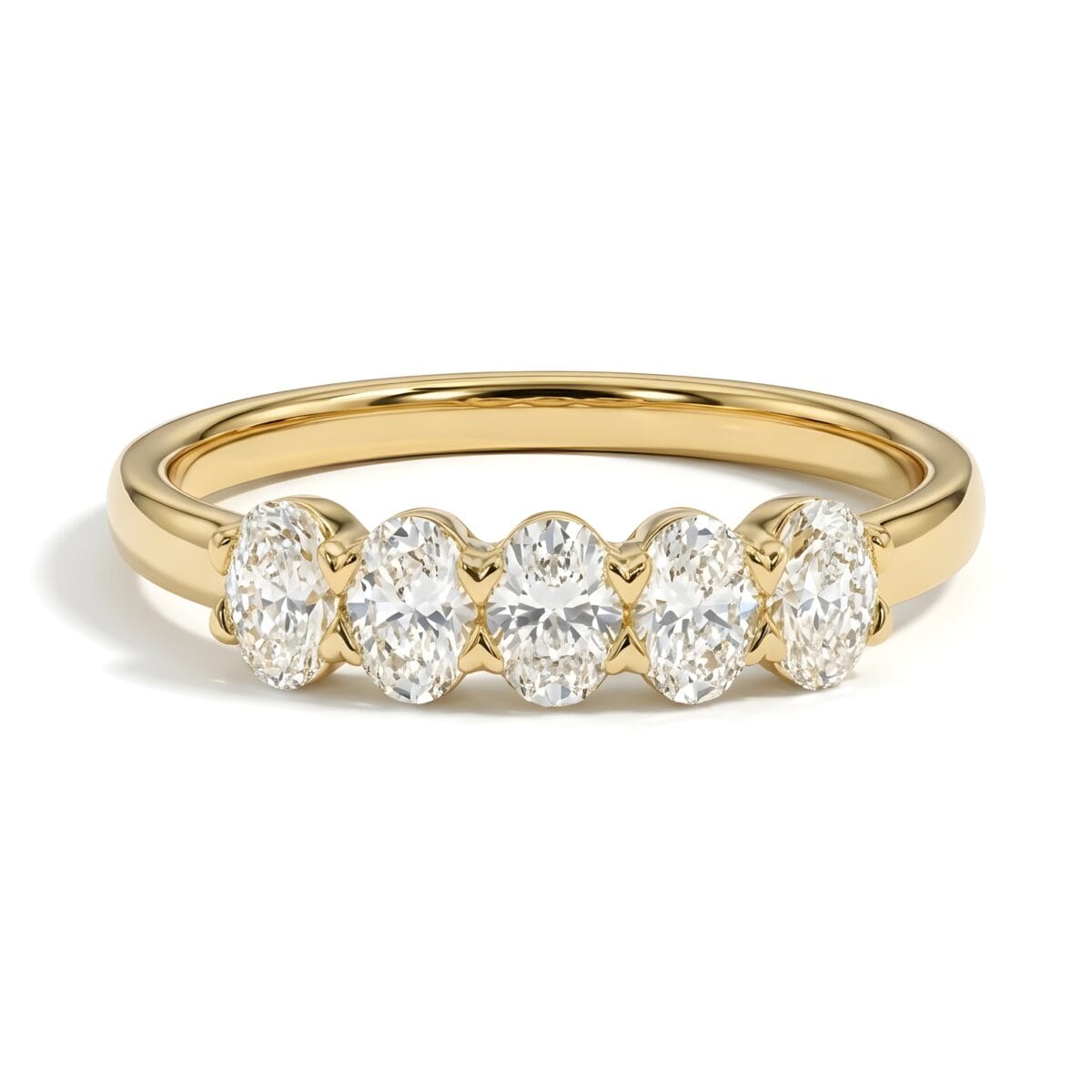 five stone oval lab grown diamond band