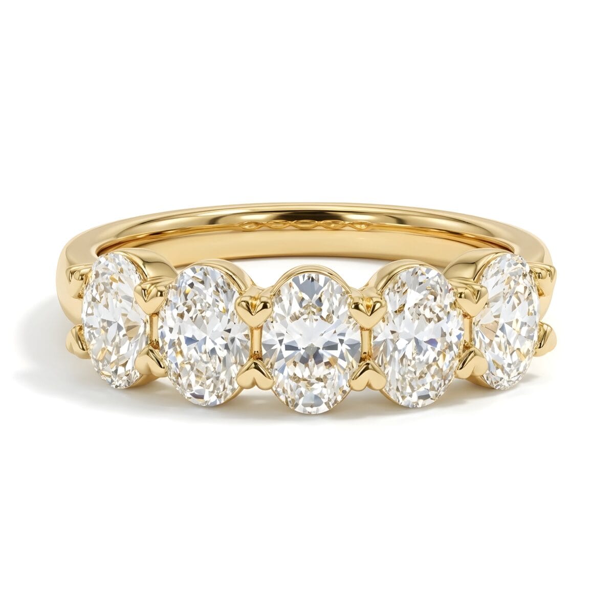 five stone oval lab grown diamond band