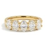 five stone oval lab grown diamond band