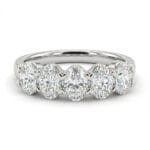 five stone oval lab grown diamond band