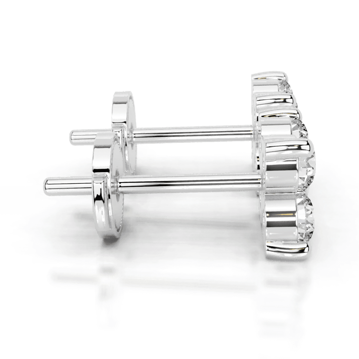 janice lab grown diamond stud earrings oval bezel earrings igi e/vs vvs/ex (复制)