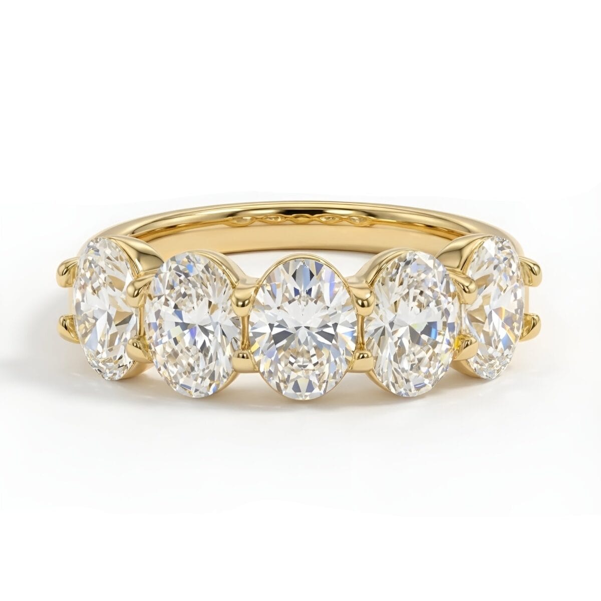 five stone oval lab grown diamond band