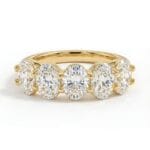 five stone oval lab grown diamond band