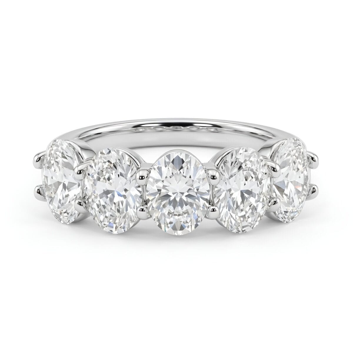 five stone oval lab grown diamond band