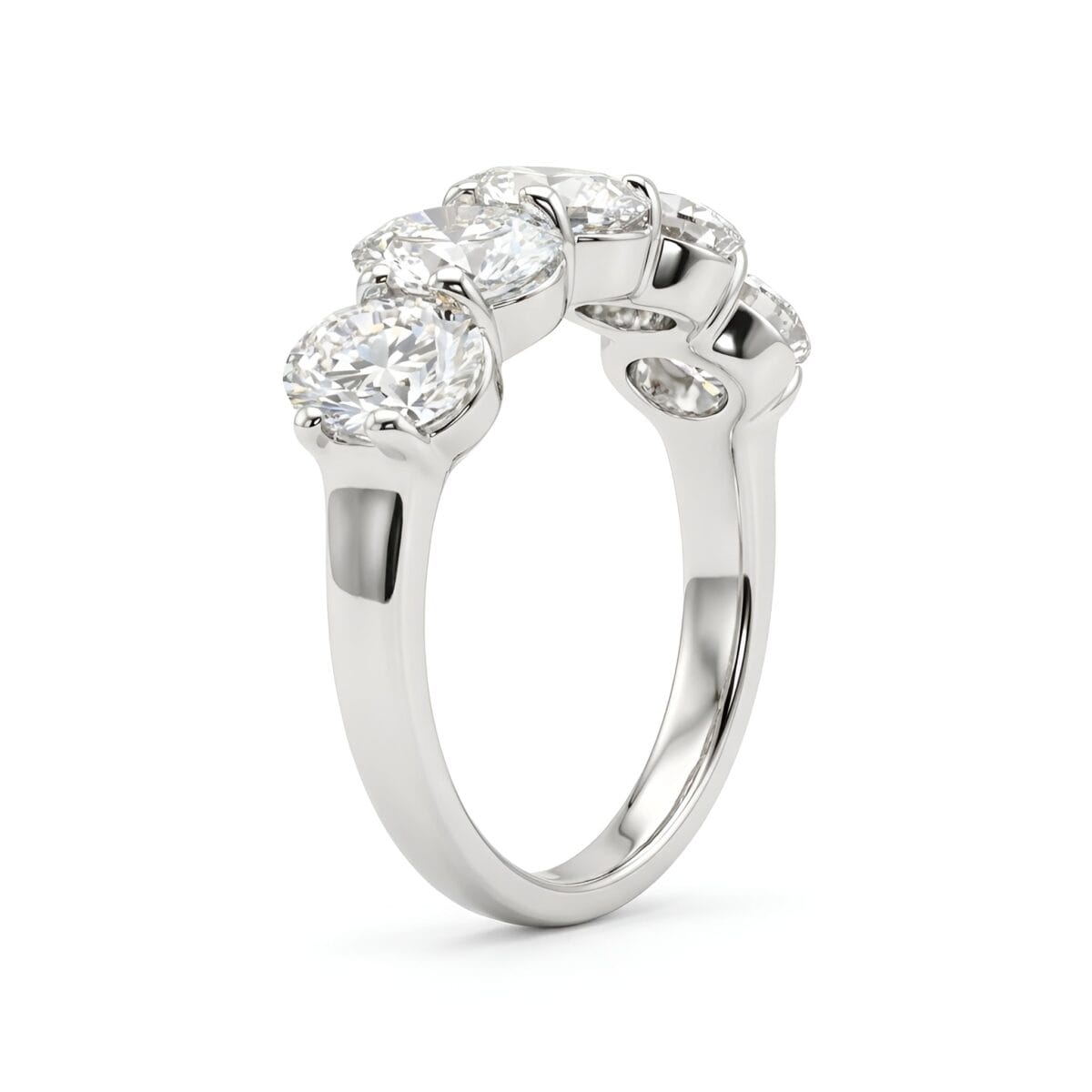 five stone oval lab grown diamond band