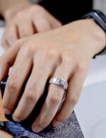 architectural platinum men’s ring with lab grown diamond (3)