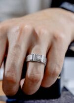 architectural platinum men’s ring with lab grown diamond (4)