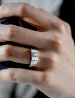 architectural platinum men’s ring with lab grown diamond (5)