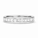 baguette lab diamond eternity ring minimal gold band in 14k / 18k solid gold