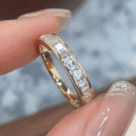baguette lab diamond eternity ring minimal gold band in 14k / 18k solid gold