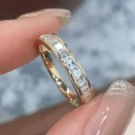 baguette lab diamond eternity ring minimal gold band in 14k / 18k solid gold