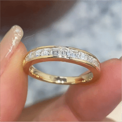 horizon baguette wedding band lab grown diamond band (复制)