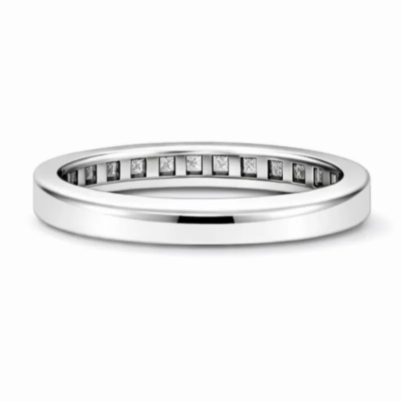 baguette lab diamond eternity ring minimal gold band in 14k / 18k solid gold