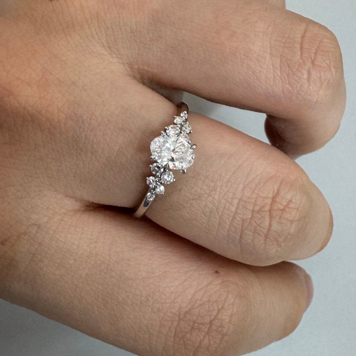 berlin love letter lab diamond ring – multi shape center stone delicate design 1