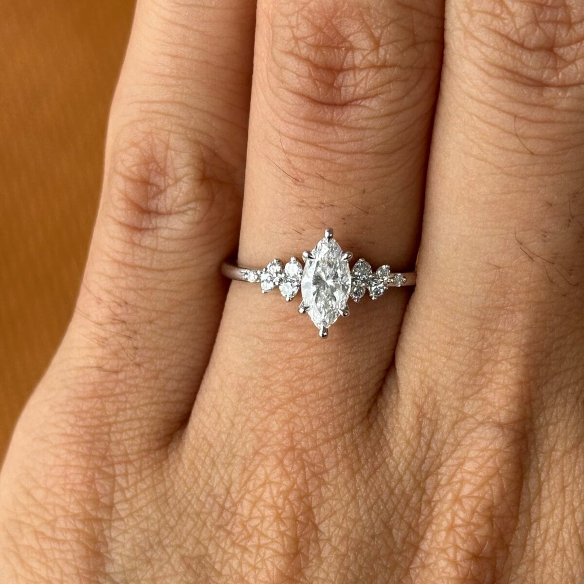 berlin love letter lab diamond ring – multi shape center stone delicate design 2