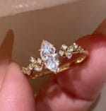 berlin love letter lab diamond ring – multi shape center stone delicate design 26