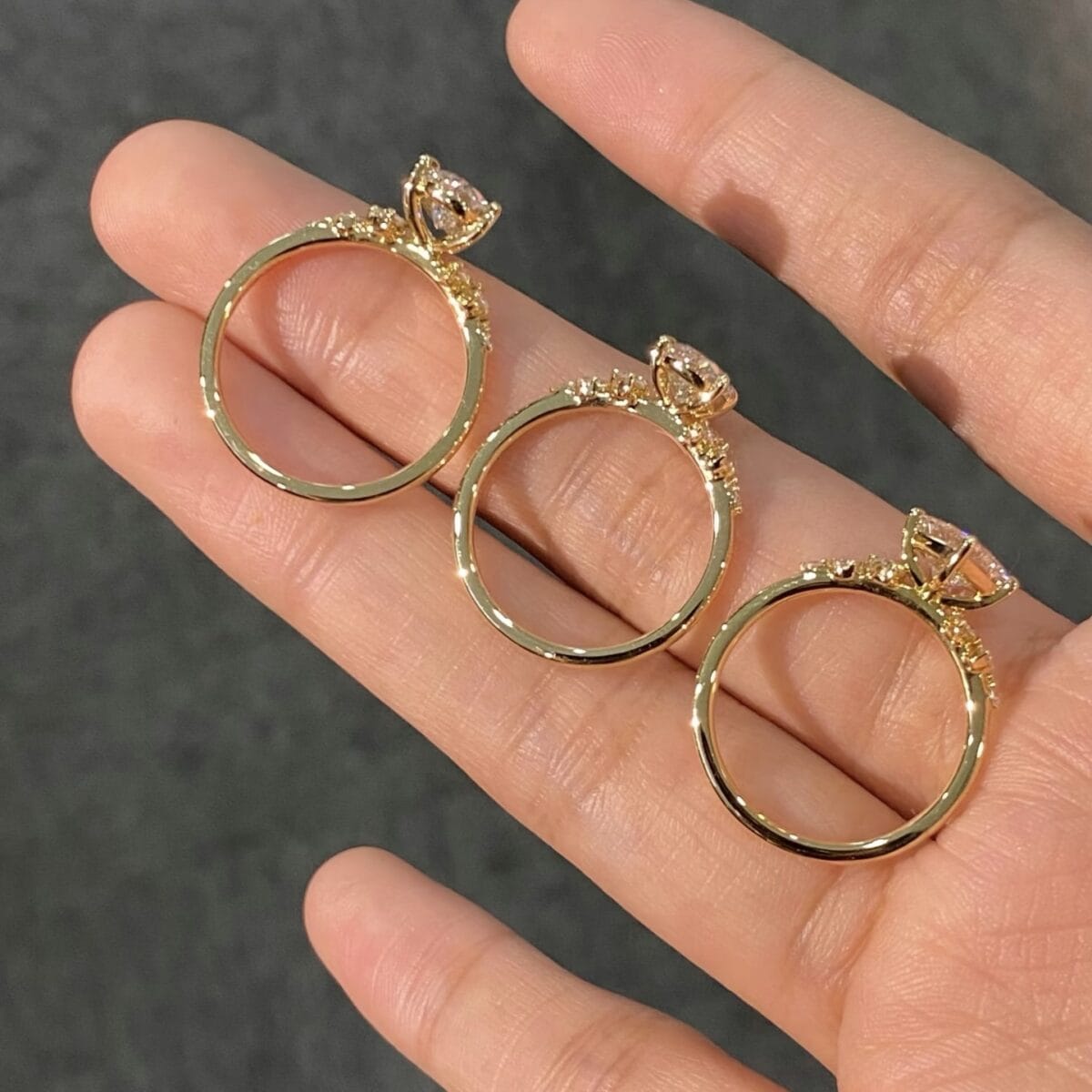 berlin love letter lab diamond ring – multi shape center stone delicate design 29