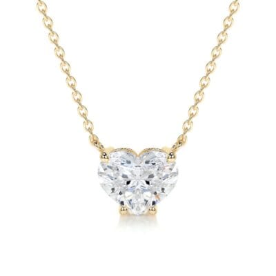 betty heart solitaire lab grown diamond pendant 4 prong diamond necklace