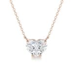 betty heart solitaire lab grown diamond pendant 4 prong diamond necklace