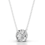 britney round solitaire lab grown diamond pendant diamond necklace