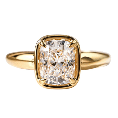 cushion cut lab diamond ring old money gold ring in 14k 18k solid gold (1)