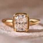 cushion cut lab diamond ring old money gold ring in 14k 18k solid gold (3)