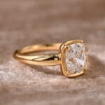 cushion cut lab diamond ring old money gold ring in 14k 18k solid gold (9)