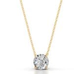 britney round solitaire lab grown diamond pendant diamond necklace