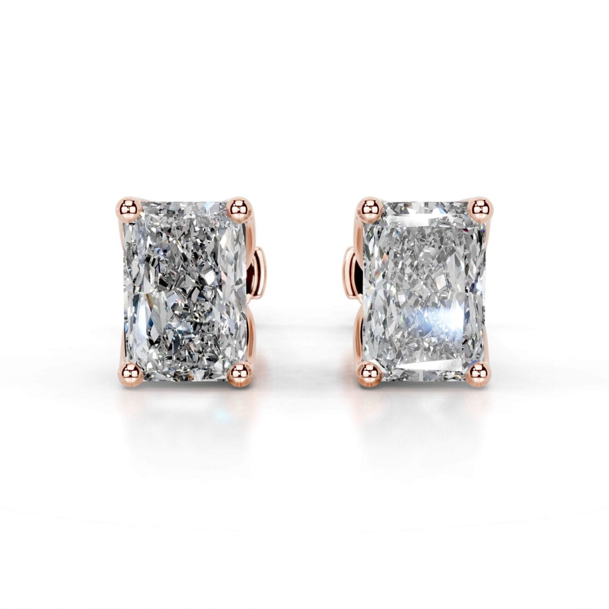 doris lab grown diamond studs earrings elongated radiant classic 4 prong studs