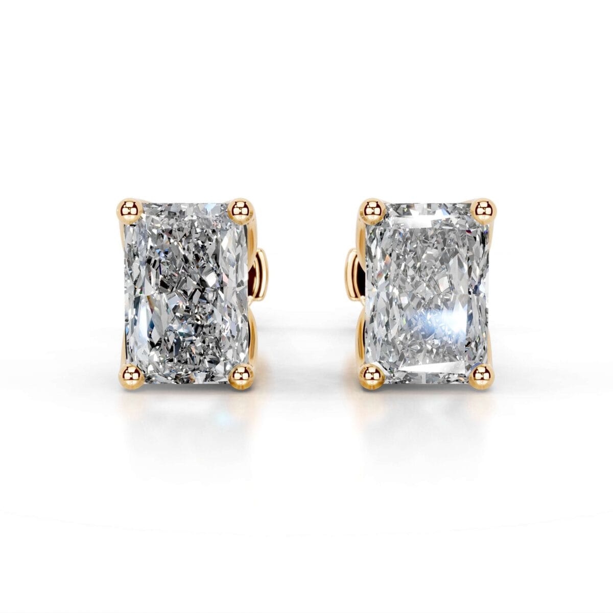 doris lab grown diamond studs earrings elongated radiant classic 4 prong studs