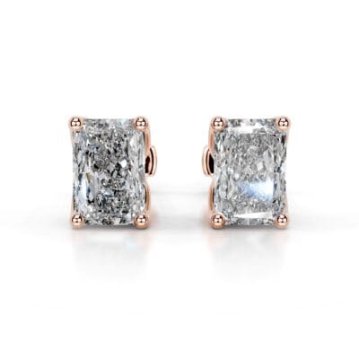 doris lab grown diamond studs earrings elongated radiant classic 4 prong studs