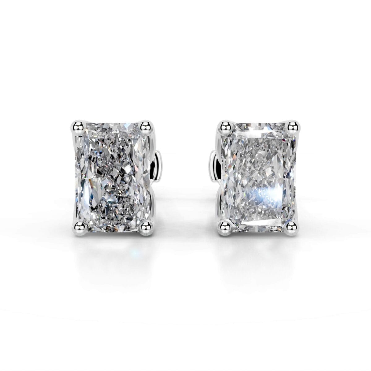 doris lab grown diamond studs earrings elongated radiant classic 4 prong studs