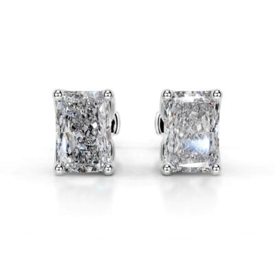 doris lab grown diamond studs earrings elongated radiant classic 4 prong studs