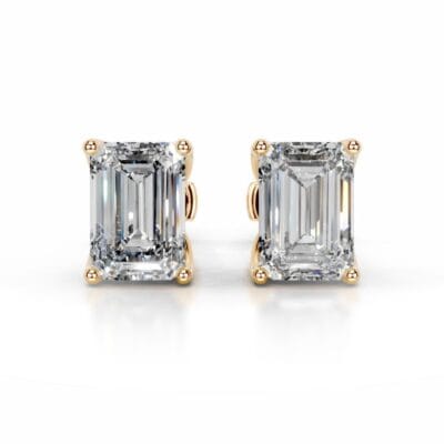 doris lab grown diamond studs earrings emerald classic 4 prong studs