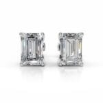 doris lab grown diamond studs earrings emerald classic 4 prong studs